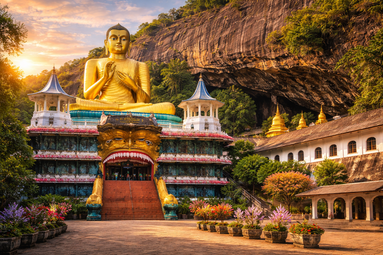 Dambulla cave temple interior or exterior
