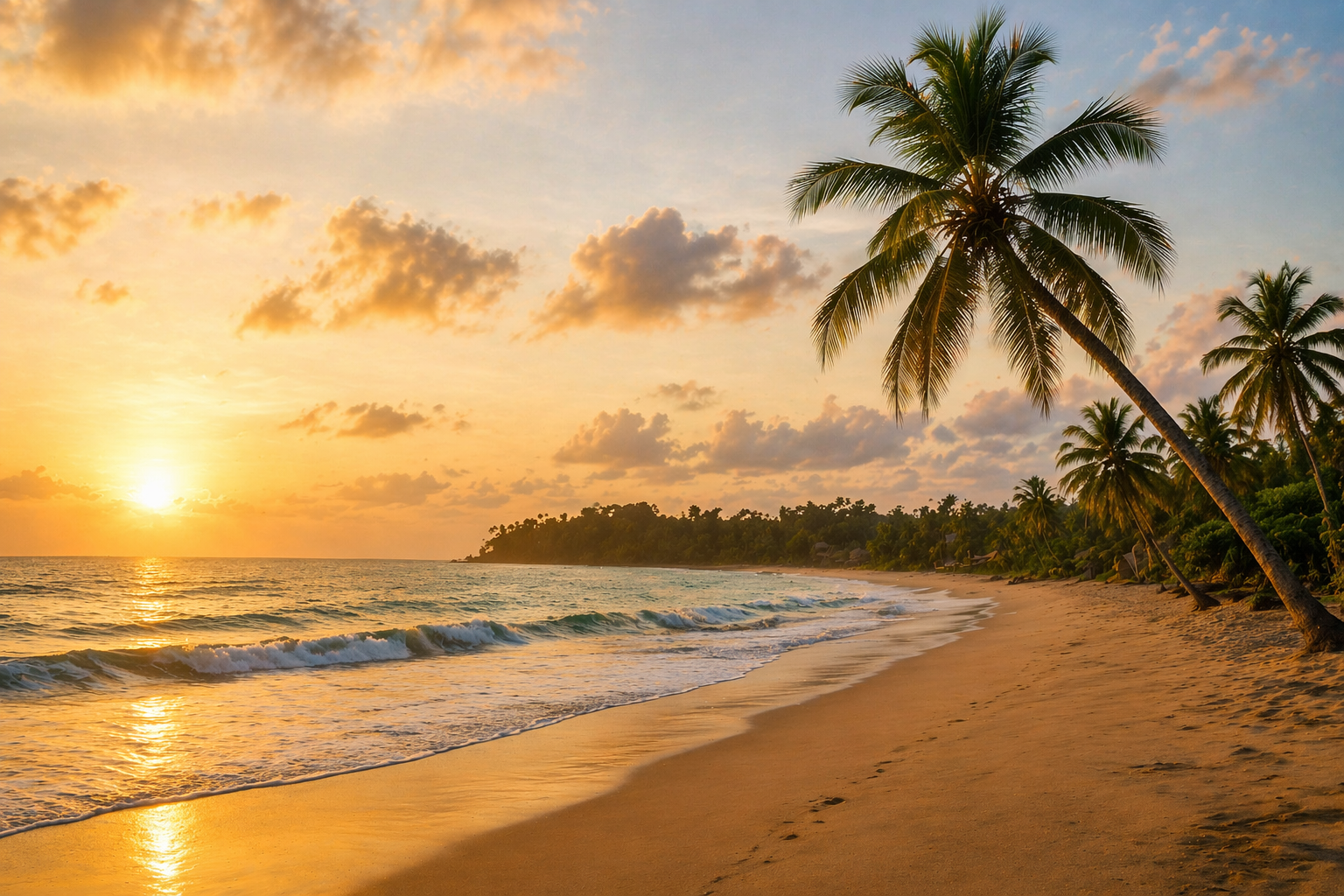 Galle Fort or Mirissa under warm late-afternoon light